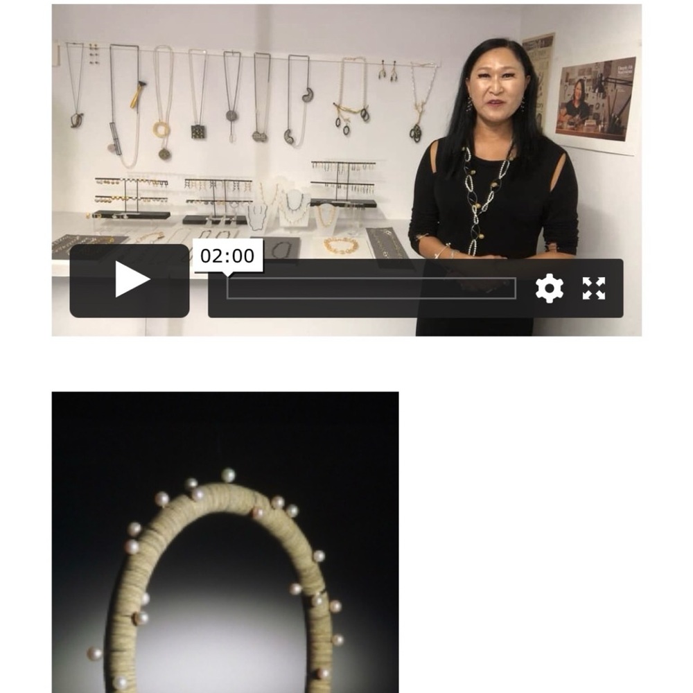 Vintage Kiwon Wang Silver Pearl and Paper necklace NYC - Picture 16 of 16